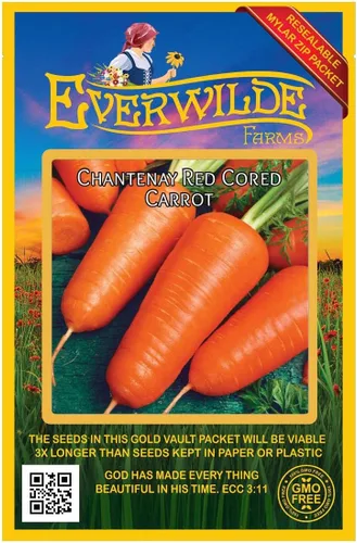 Vista 4 de Everwilde Farms - Semillas de zanahoria con núcleo rojo Chantenay de 1 onza - Gold Vault