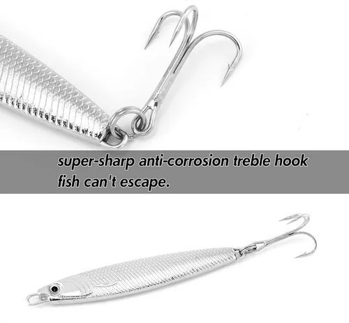 Vista 3 de Dr.Fish Anzuelos de Jigging Cuchara de Jigging para Pesca en Agua Salada Señuelos de Casting Cuchara de Metal para Pesca en Surf Señuelos