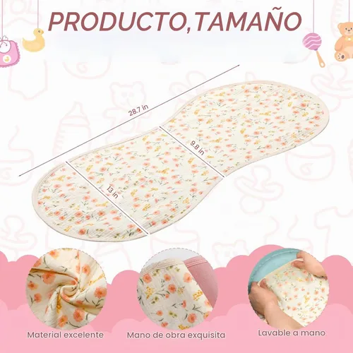 Vista 2 de Hahafelt - 3 forros para cambiador de bebé, hermoso estilo, rosa