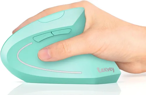 Vista 14 de Lekvey Ratón ergonómico, recargable 2.4G USB vertical inalámbrico, azul