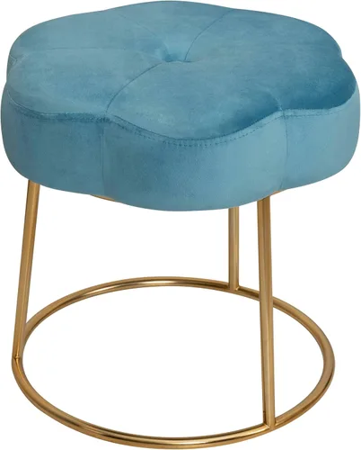 Vista 14 de Linon Talulah - Taburete decorativo y tocador azul claro y dorado
