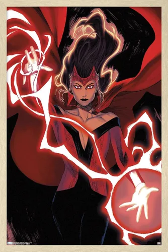 Vista 7 de Trends International Marvel Comics - Póster de pared de Bruja Escarlata #2 de Bruja Escarlata, 14.725 x 22.375 pulgadas, versión enmarcada de madera