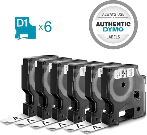 Vista 10 de Cinta para etiquetar DYMO D1 estándar, 1 cartucho, Impresión en blanco sobre cinta blanca