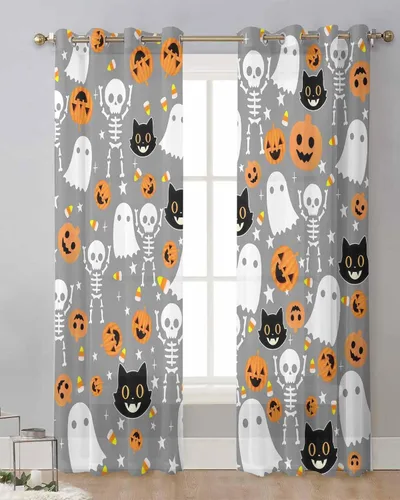 Vista 14 de Cortinas traslúcidas históricas africanas de 39 pulgadas de largo, juego de 2 paneles de cortinas para cocina, dormitorio, sala de estar, puerta