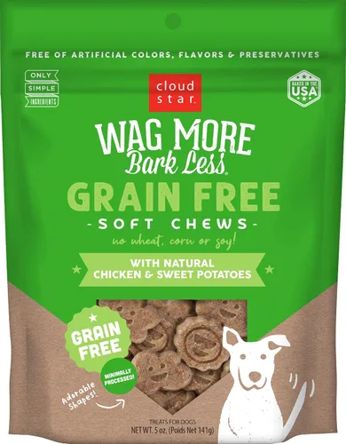Vista 12 de Cloud Star Wag More Bark Less Soft Chews - Golosinas para perros, tocino, queso y manzanas, bolsa de 6 onzas