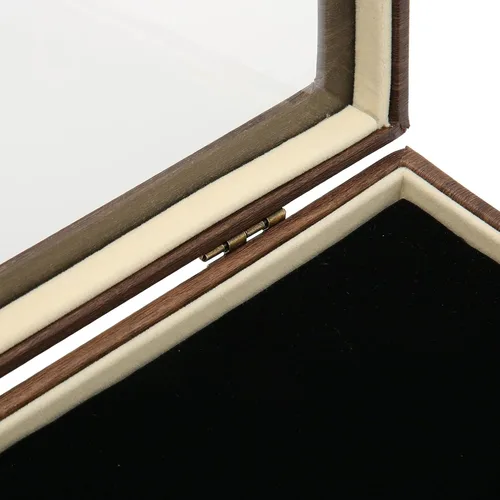 Vista 6 de Pin, vitrina de alfiler, ventana de cristal a prueba de polvo de piel sintética de gran capacidad con cerradura de metal, insignia de joyería