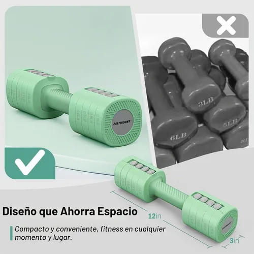 Vista 7 de EAST MOUNT Adjustable Weight Dumbbells Set of 2, 8 in 1 Hand Weights for Women