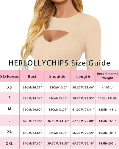 Vista 5 de HERLOLLYCHIPS Camiseta de manga larga para mujer, con corte frontal, acanalada, sexy, casual, elegante, para otoño