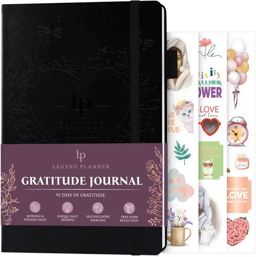 Vista 9 de Legend - Diario de gratitud – Diario diario para la positividad y la felicidad – Cuaderno de agradecimiento para escribir – Diario de afirmación