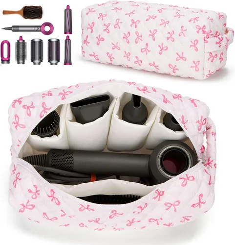 Vista 8 de HiTotes Bolsa de viaje para herramientas para el cabello, compatible con Dyson Airwrap, bonita funda de viaje acolchada para Shark Flexstyle