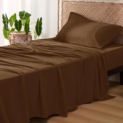Vista 60 de Bedsure PureWoven 100% rayón derivado de bambú, sábanas de cama individual, 3 piezas