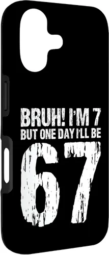 Vista 3 de Bruh I'm 7 But One-Day I'll Be 67 Retro 7th Birthday Kids Case for iPhone 17