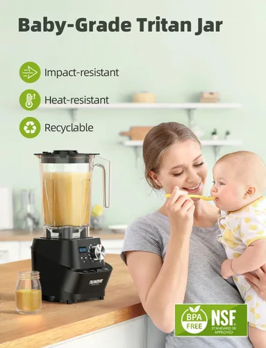 Vista 5 de Nuwave Infinity - Licuadora comercial, licuadora resistente para batidos con motor de cobre de 2.5HP y cuchillas cortadas con láser, dura 100 años