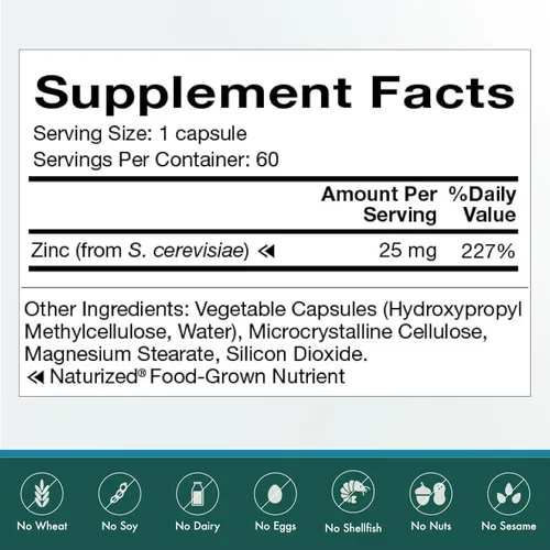 Vista 5 de Natura Health Products Suplemento de zinc de 25 mg - Apoya la salud celular y una respuesta inmune saludable - Zinc altamente biodisponible