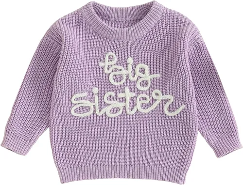 Vista 77 de VISGOGO Suéter a juego para hermanitas grandes y pequeñas, ropa de una sola pieza