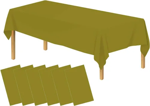 Vista 34 de Mantel de plástico rosa claro (paquete de 2), funda de mesa de comedor de 54 x 108 pulgadas para mesa rectangular, manteles desechables