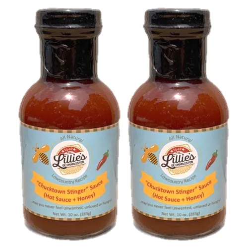 Vista 9 de Lillie's of Charleston Low Country Loco Salsa picante natural Sin conservantes, vegana y baja en sodio Ideal para alas de búfalo, ostras