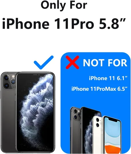Vista 5 de Funda 3 en 1 para iPhone 11 Pro, [antiamarilleo] [protección de grado militar] [con 2 protectores de pantalla] funda protectora de cuerpo completo