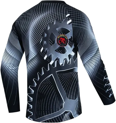Vista 141 de Hotlion Camiseta de ciclismo para hombre, manga larga, MTB Motocross, ropa de carreras todoterreno