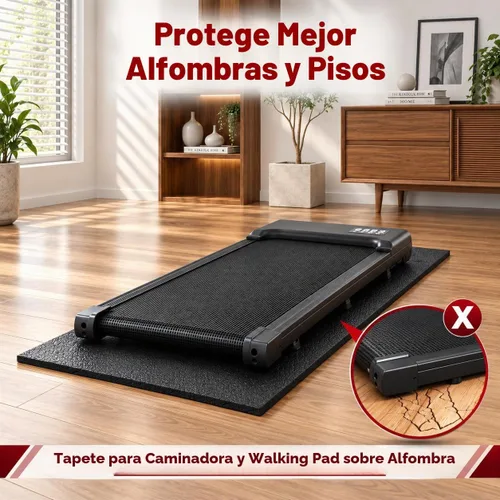 Vista 3 de Alfombrilla para caminata, alfombra de caminadora para alfombras y pisos de madera dura, plegable