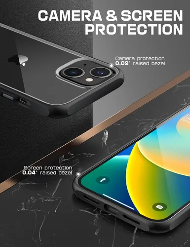 Vista 5 de SUPCASE Unicorn Beetle Style Series - Funda para iPhone 14 / iPhone 13, funda protectora híbrida delgada y transparente (negro)