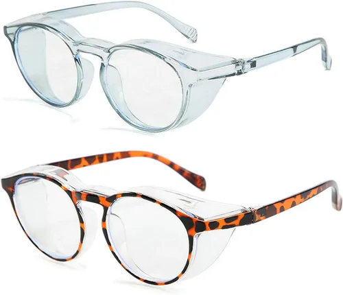 Vista 22 de Anteojos de seguridad que no se empañan, con protección UV400, lentes con bloqueo de luz azul para hombres y mujeres, anteojos transparentes