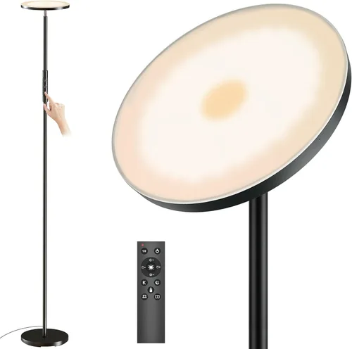 Vista 14 de Yikuneng Lámpara de pie súper brillante para sala de estar, lámpara de pie LED regulable continua con control remoto y táctil, lámpara torchiere