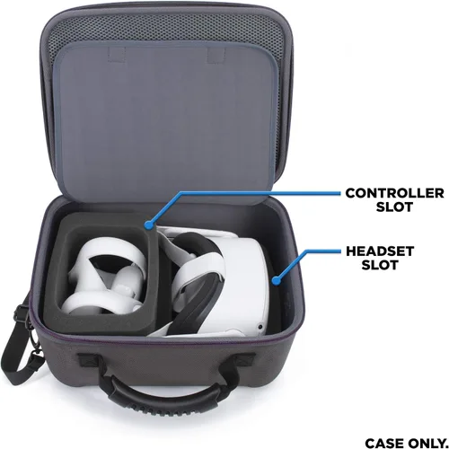 Vista 3 de CASEMATIX Hard Shell Travel Case Compatible with Oculus Quest 2 - Protective Travel Case for VR Headset and Controllers with Impact-Absorbing Foam