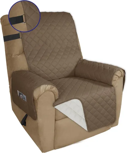 Vista 48 de PureFit Funda de sofá reversible resistente al agua, lavable a máquina, con espuma antideslizante y correa ajustable para perros, mascotas