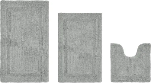 Vista 393 de Better Trends - Juego de 2 alfombras de baño 100% algodón, extra suaves, con borlas, de 17" x 24", alfombra de baño superabsorbente y reversible