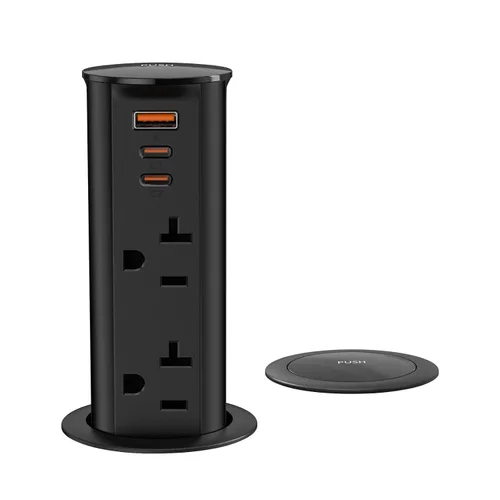 Vista 10 de ANNQUAN 2" 20A Pop Up Outlet para Encimera 20W Puertos USB 2 Salida Blanco