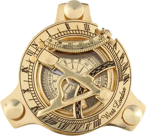 Vista 8 de Decor&More Reloj de escritorio elegante de una cara con brújula antigua para rastrear senderismo atemporal decoración del hogar, regalo ideal