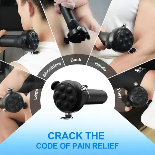 Vista 6 de Pistola de masaje Pro Max de terapia de vibración, masajeador muscular de tejido profundo de mano de 6500 RPM, masaje de liberación de fascia