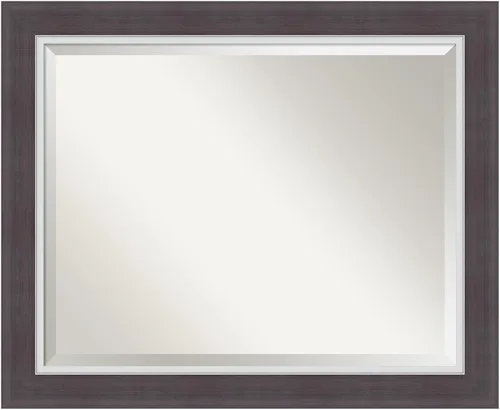 Vista 85 de Amanti Art Espejo de baño marrón para sobre lavabo, espejo rectangular de 24x20 Caleb Brown para tocador, marco rústico pequeño de estilo campestre