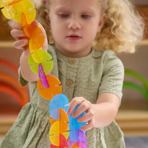 Vista 4 de Guidecraft Interlox Discs - Juego de 96 piezas: juguete de aprendizaje y construcción STEM para niños, juego de construcción creativo y educativo