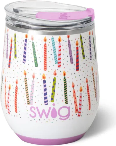 Vista 20 de Swig Life Vaso de vino de 12 onzas con tapa, acero inoxidable, apto para lavavajillas, portátil, triple aislamiento (todos los americanos)