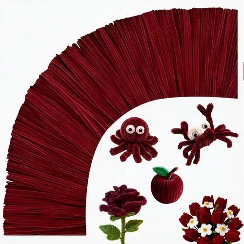 Vista 26 de Limpiadores de tubos negros para manualidades, 200 unidades de varillas de chenilla, suministros para manualidades, manualidades de Halloween