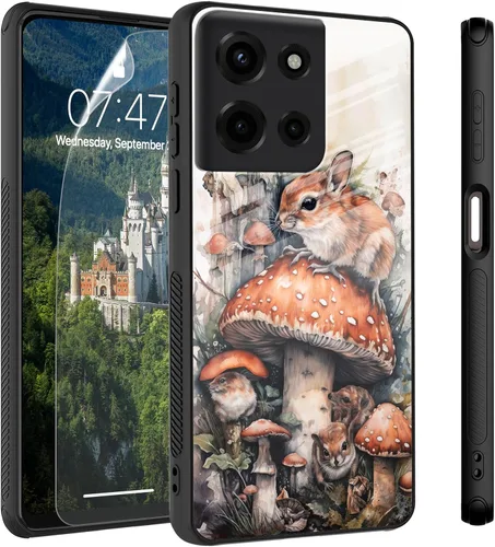 Vista 20 de Funda para Motorola Moto Edge 2022, cubierta trasera de vidrio templado con protector de pantalla, protección a prueba de golpes para Motorola Moto