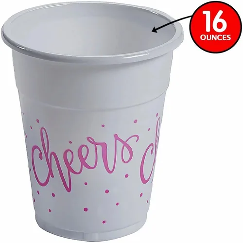 Vista 3 de Fun Express Vasos de plástico desechables Cheers