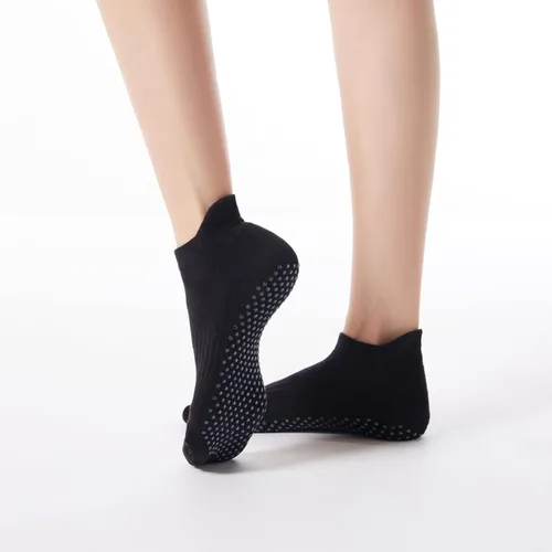 Vista 17 de Calcetines de yoga con dedos de pilates con empuñaduras para mujer, antideslizantes, acolchados, florales, calcetines tobilleros para baile de ballet
