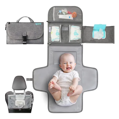 Vista 8 de Kopi Baby Cambiador de pañales portátil, bolsillo de toallitas, flechas