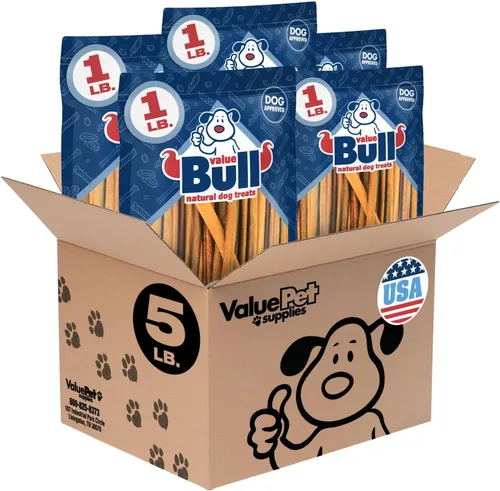 Vista 8 de ValueBull Palitos de colágeno USA para perros, masticables variados de 7 a 12 pulgadas, golosinas naturales de larga duración para perros, 2 libras
