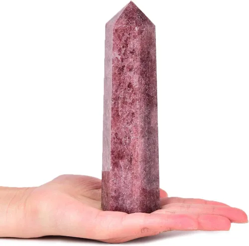 Vista 16 de Torre Obelisco de Piedra de Sangre de África Grande Varita de Punta de Cristal Curativo Natural de 6 Facetas Reiki Meditación Decoración del Hogar