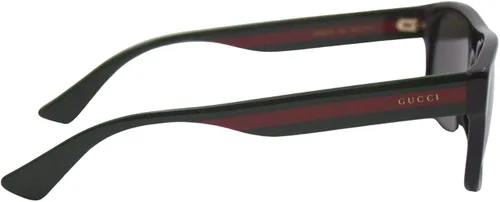Vista 4 de GUCCI 0341 - Lentes de sol polarizados cuadrados de rayas negras Negro