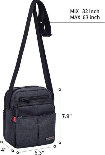 Vista 6 de USPECLARE Bolso de mensajero para hombre, bolso cruzado para el hombro, bolso de viaje, bolso de hombre, bolso casual para el trabajo, negocios