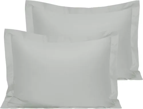 Vista 23 de NTBAY Fundas de almohada estándar de algodón – Fundas de almohada de algodón egipcio de 500 hilos, paquete de 2 fundas de almohada Oxford súper