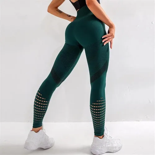 Vista 2 de TRENIS Leggings de fitness para mujer, leggings sin costuras de cintura alta, ropa deportiva, entrenamiento transpirable