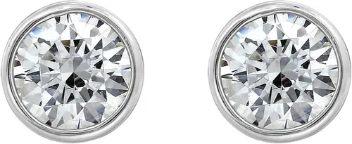 Vista 6 de Tienda Collection Platinum or Gold Plated Sterling Silver Bezel Set Stud Earrings made with Infinite Elements Zirconia