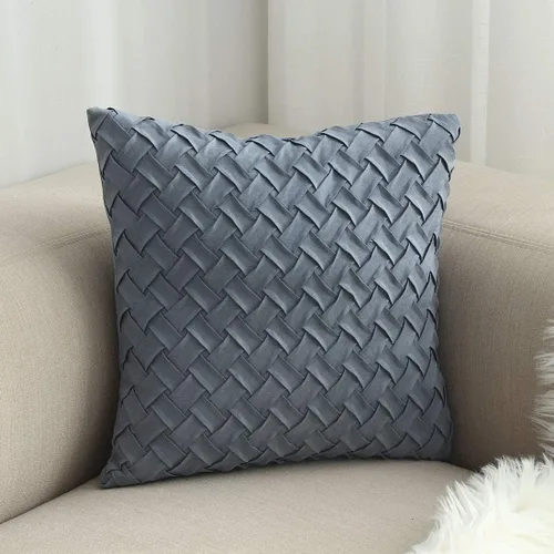 Vista 31 de vctops Funda de Almohada Decorativa con Patrón de Tejido de Canasta Boho, Gamuza Súper Suave, Funda de Cojín de Acento Cuadrada Sólida para Sillón