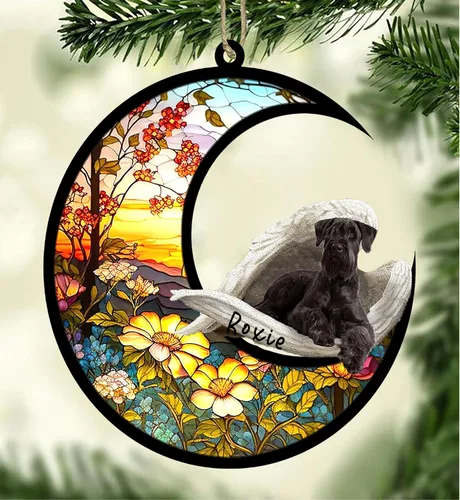 Vista 24 de Atrapasoles conmemorativo personalizado para perros, adorno navideño de Airedale Terrier, recuerdo por pérdida de mascota, regalos conmemorativos